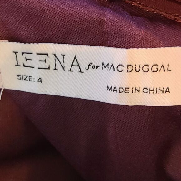 New MAC DUGGAL (4) 26517 Purple (Eggplant) Fold-over Off-the-Shoulder Slit Gown - Picture 10 of 16